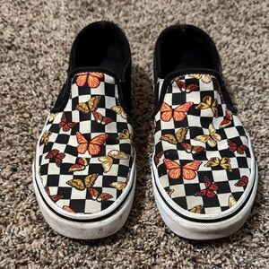Vans Classic Slip-On Butterfly Checkerboard Shoes Women’s 6.5